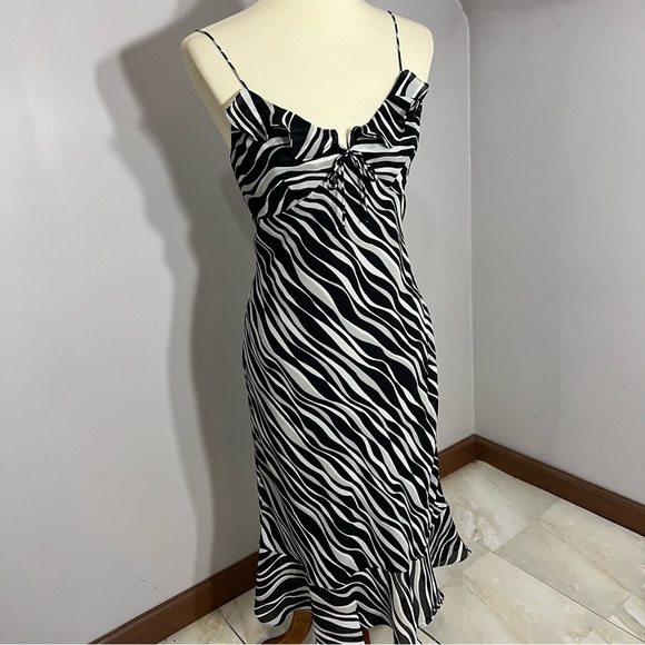 Vintage Express Y2K zebra animal print mini dress small party summer Dainty Rare - Picture 10 of 13